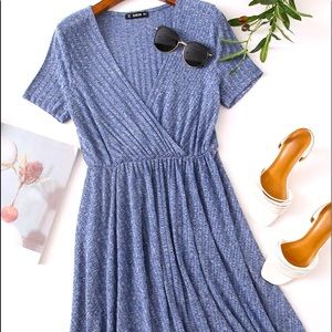 A Line Wrap Mini Dress